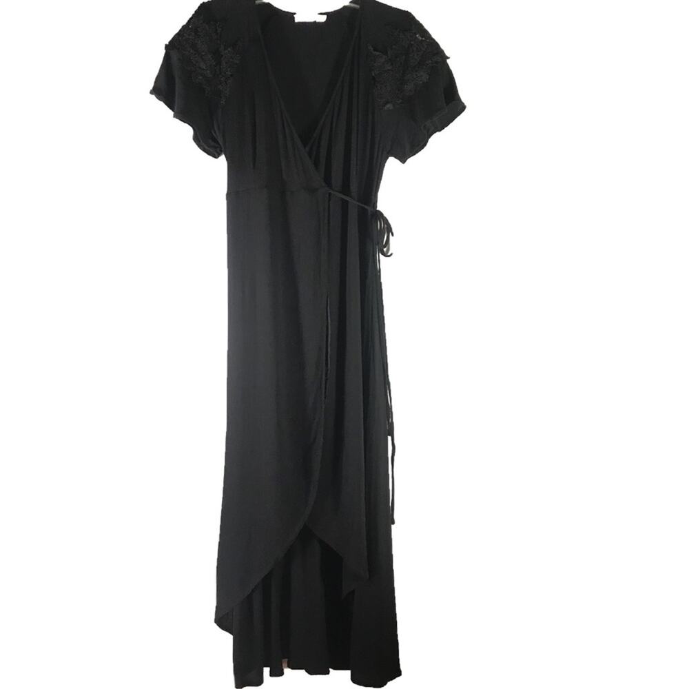 Mod Ref Black HiLo Wrap Dress Sz L NWOT